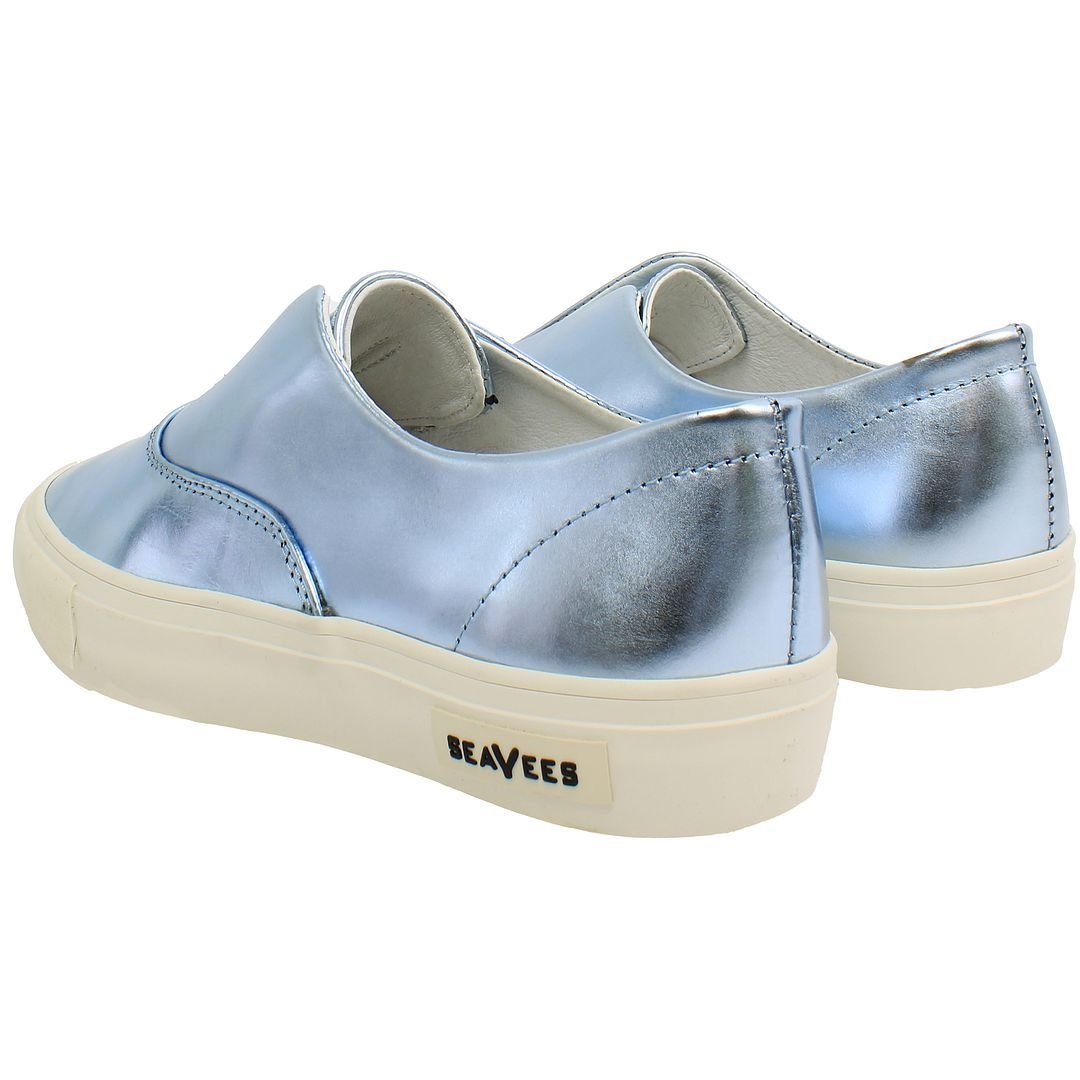 Seavees Seavees Women's Sunset Strip Slip-On Blue Smooth Leather Shoes - 3