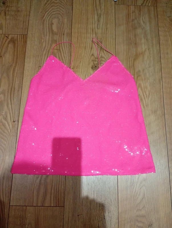 ASOS Bright Pink sequin vest top, fabulous 70's, 80's,90's wear, ASOS,