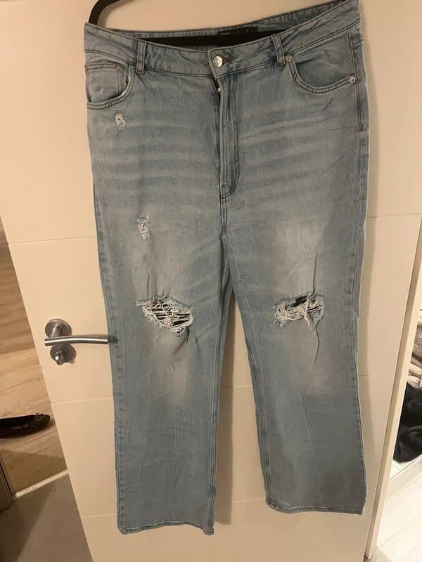 ASOS ASOS Curve Luxe Ripped Denim Wide Leg Jeans