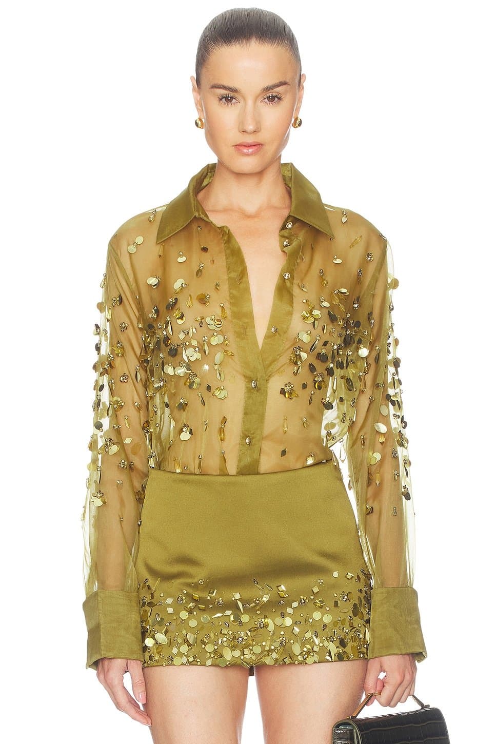revolve Revolve Embroidered Basil Sequin Blouse