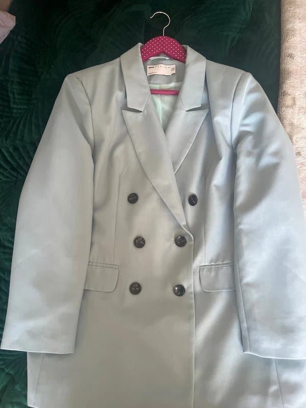 ASOS Design Women’s double breasted baby blue jacket 16
