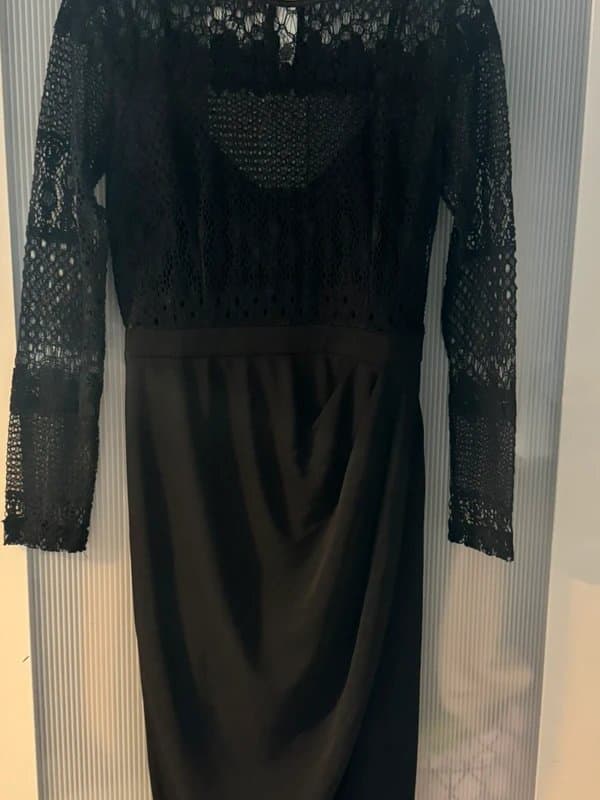 French Connection French Connection black midi dress size 10