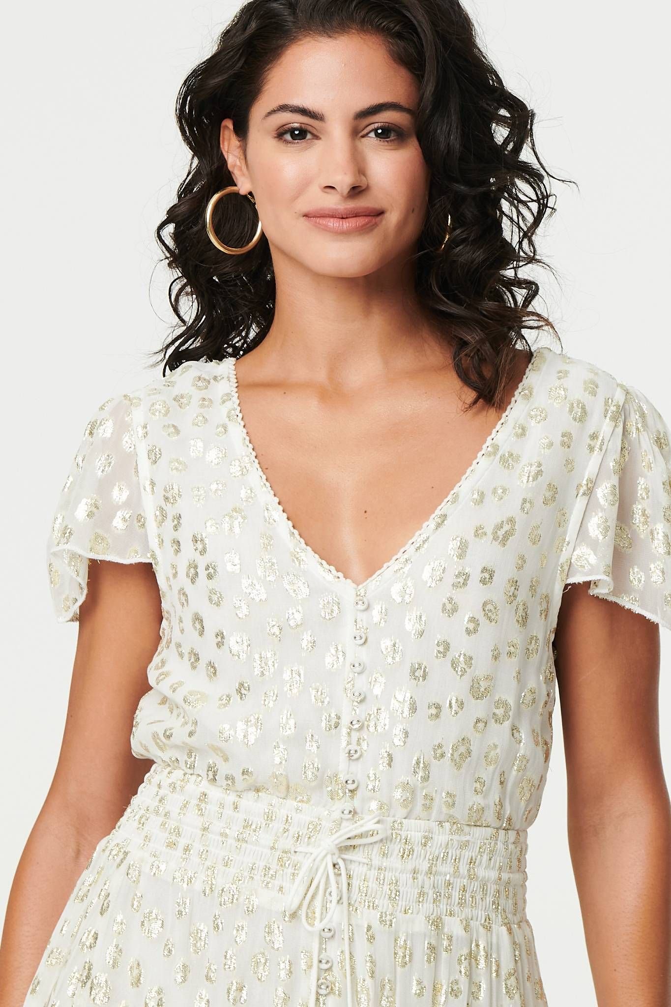 Izabel London Izabel London Women's Animal Print Tassel Tie Maxi Dress in Metallics - 4