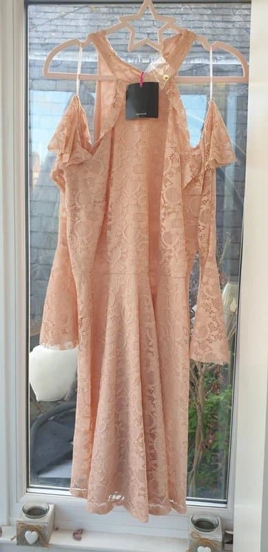 V by Very V by very cold shoulder lace dress flared sleeves skater dress garden party wedding race day