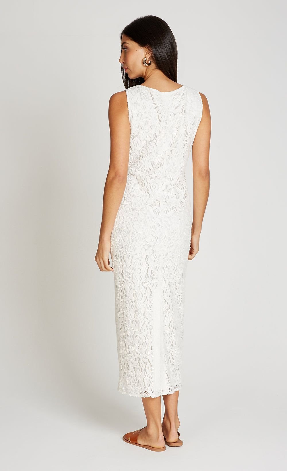 Little Mistress Little Mistress Women's Cream Crochet Midaxi Dress - 2