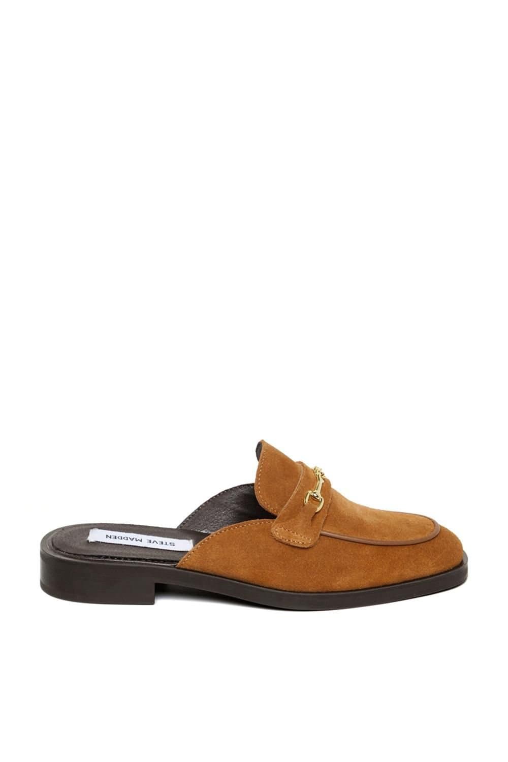 Steve Madden STEVE MADDEN Women's 'Nada Mule Tan' Suede Flats in Tan