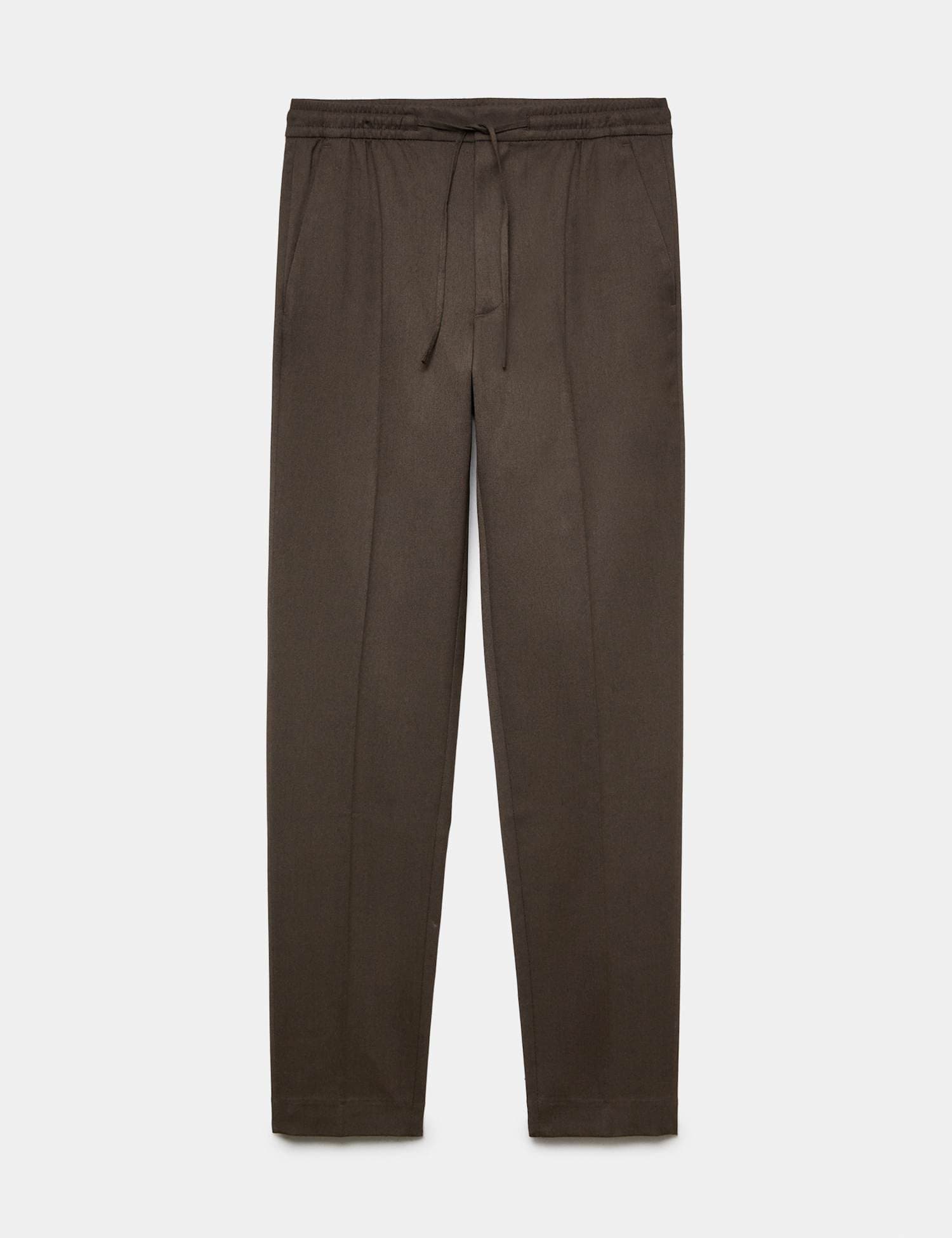 Marks & Spencer M&S Tapered Fit Elasticated Trousers Dark Chocolate