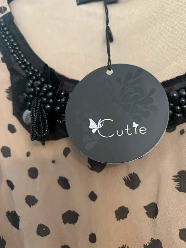 Cutie Vintage embellished neck, animal dress from cutie size 18