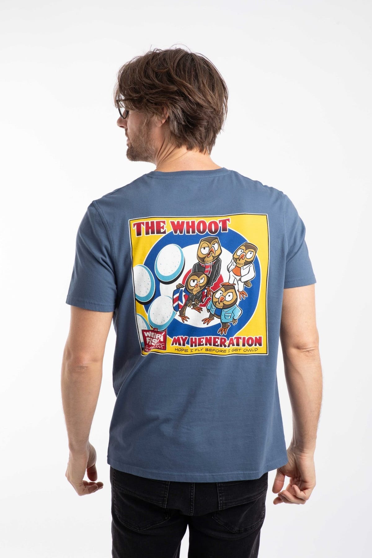 Weird Fish Weird Fish Men's The Whoot Artist T-Shirt in Bright Blue - 1
