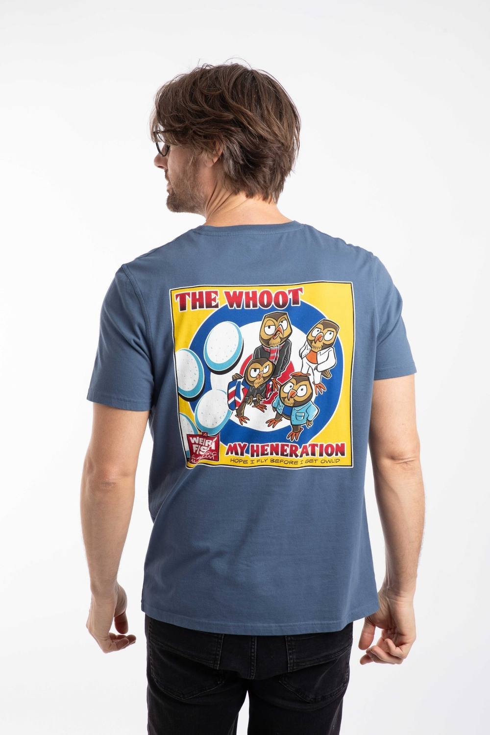Weird Fish Weird Fish Men's The Whoot Artist T-Shirt in Bright Blue - 2