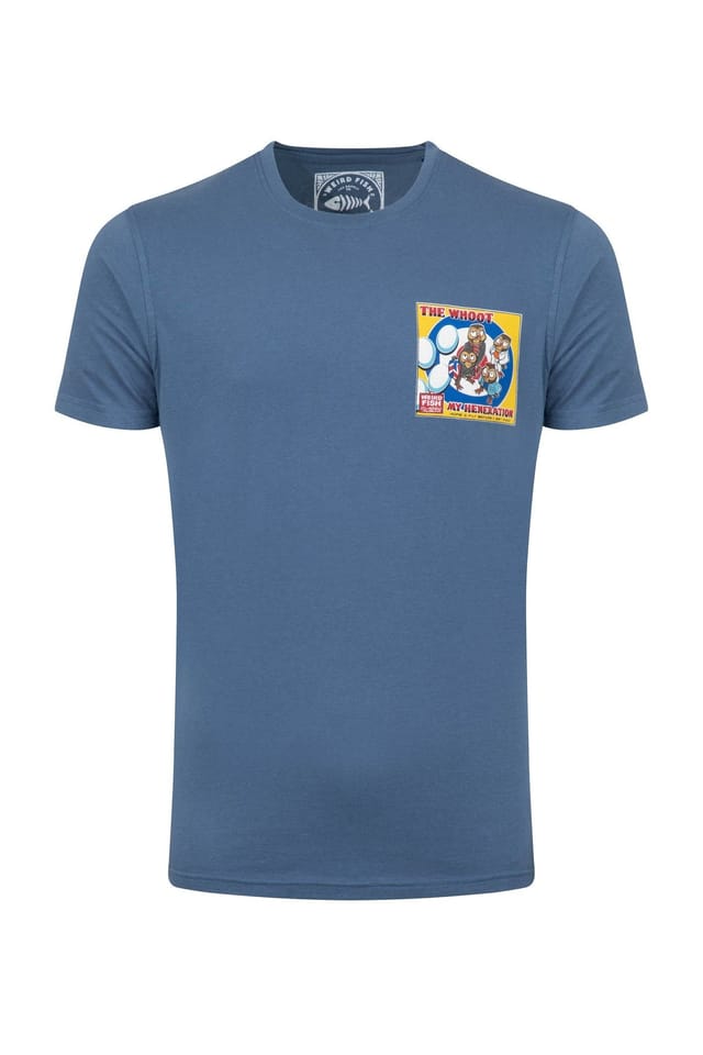 Weird Fish Weird Fish Men's The Whoot Artist T-Shirt in Bright Blue - 2