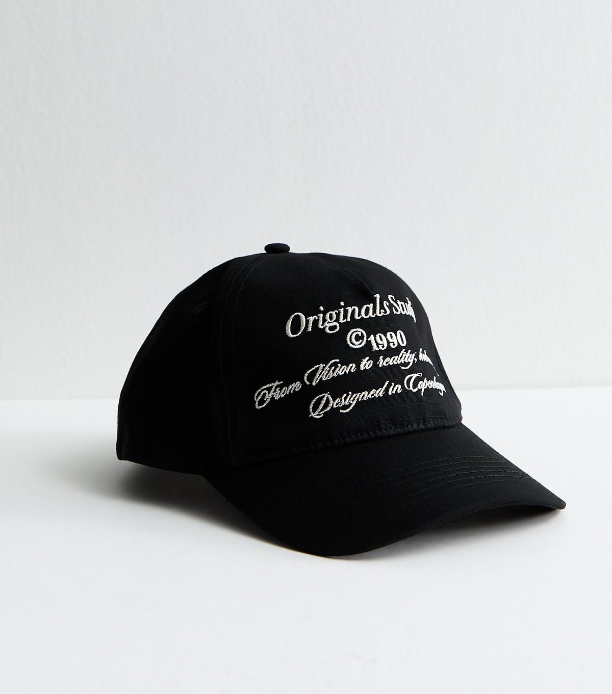 jack & jones Men's Black Embroidered Cap Jack & Jones New Look - 2