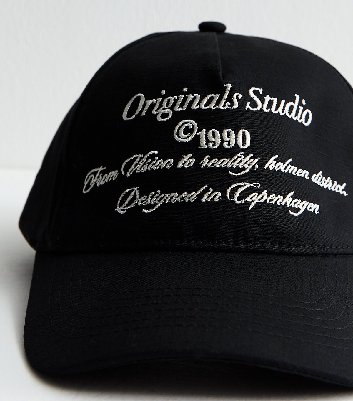 jack & jones Men's Black Embroidered Cap Jack & Jones New Look - 3