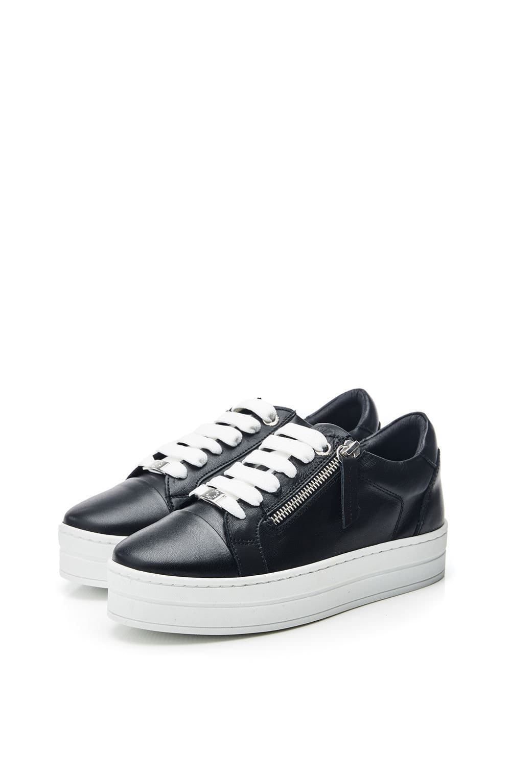 Moda In Pelle Moda In Pelle Women's 'Abbiy' Leather Casual Trainers in Black - 4