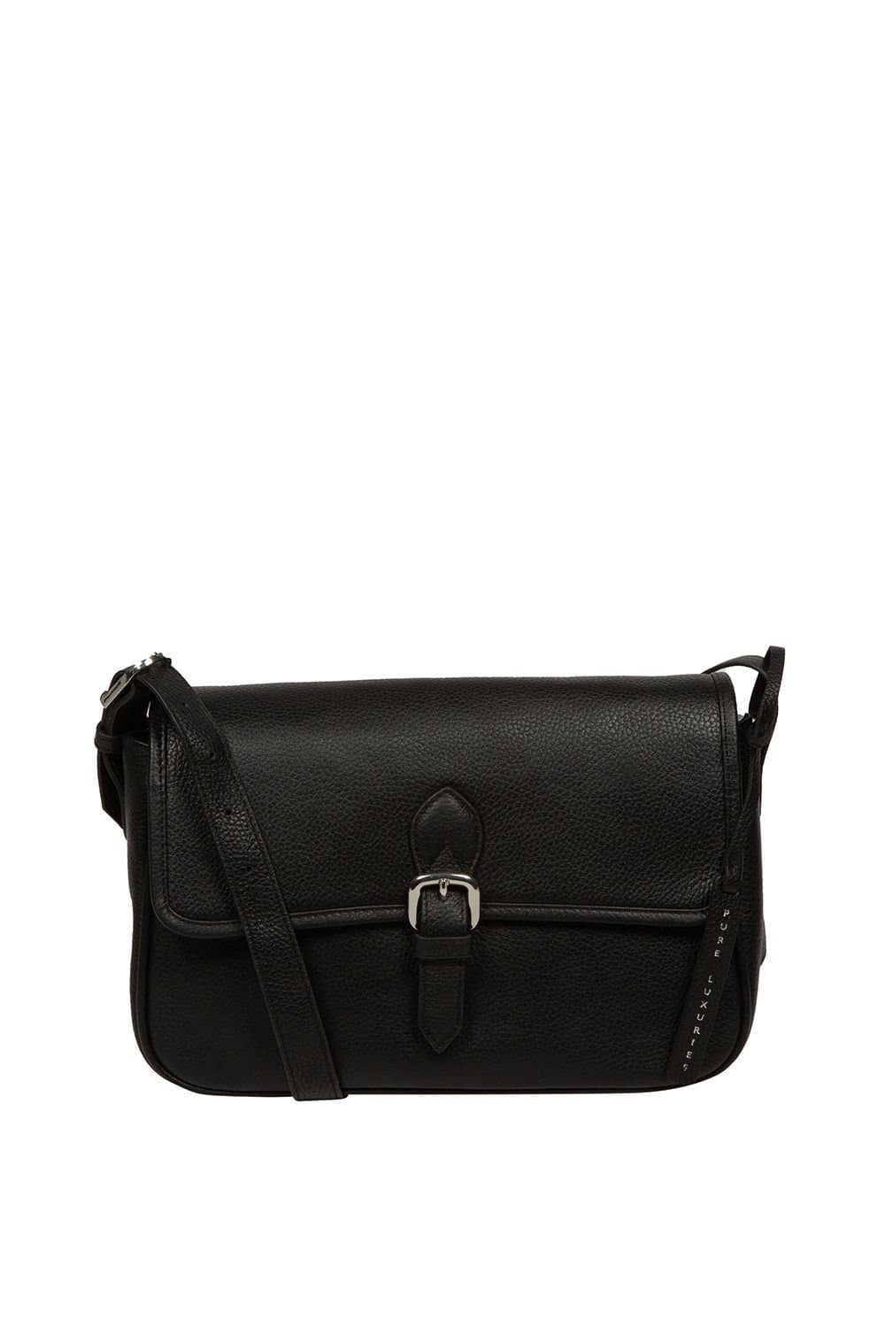 Pure Luxuries London Pure Luxuries London Women's 'Francesca' Leather Cross Body Bag in Black