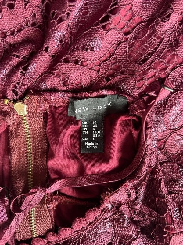 New Look Burgundy Lace Dress