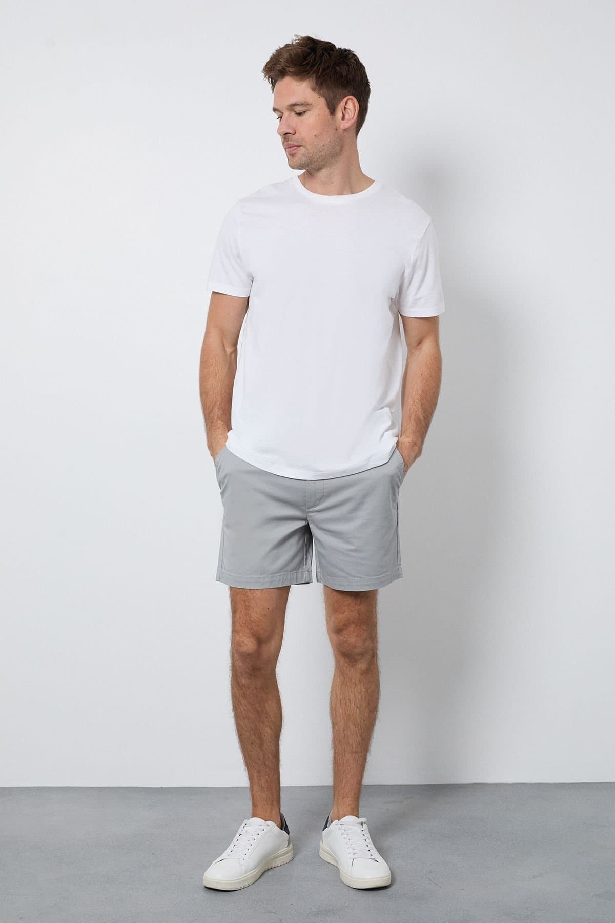 Burton Burton Men's Pale Grey Short Chino Shorts