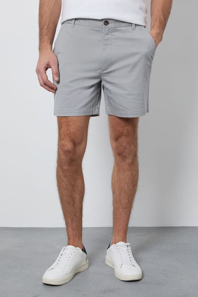 Burton Burton Men's Pale Grey Short Chino Shorts - 2