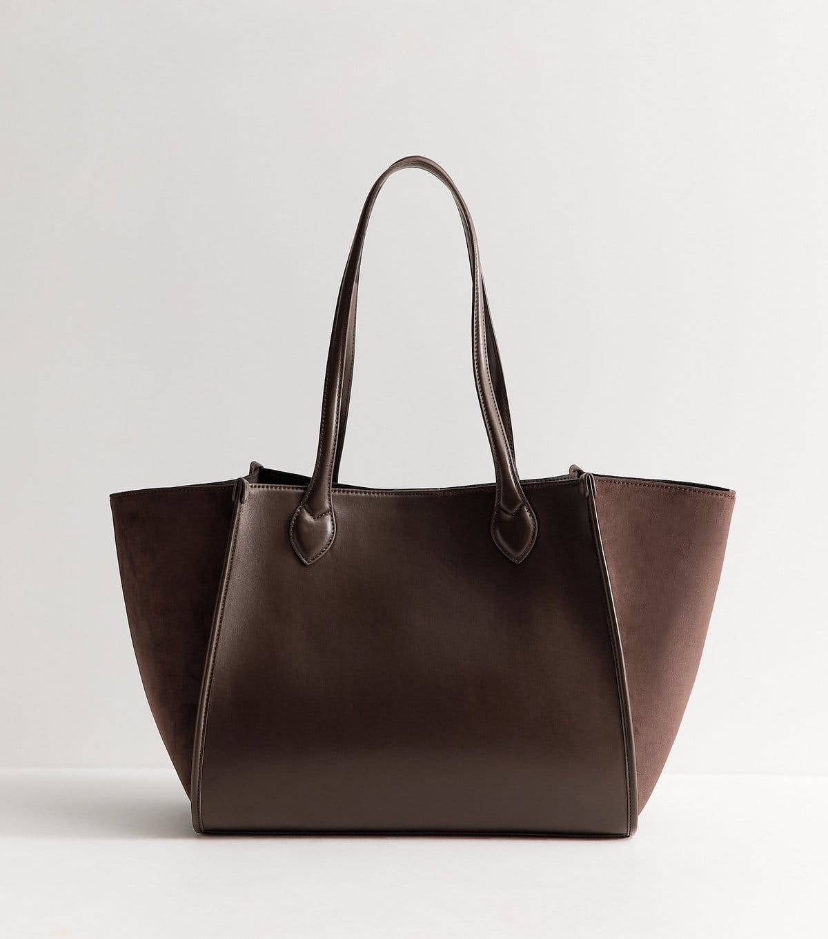 New Look Dark Brown Faux Suede Winged Tote Bag New Look - 4
