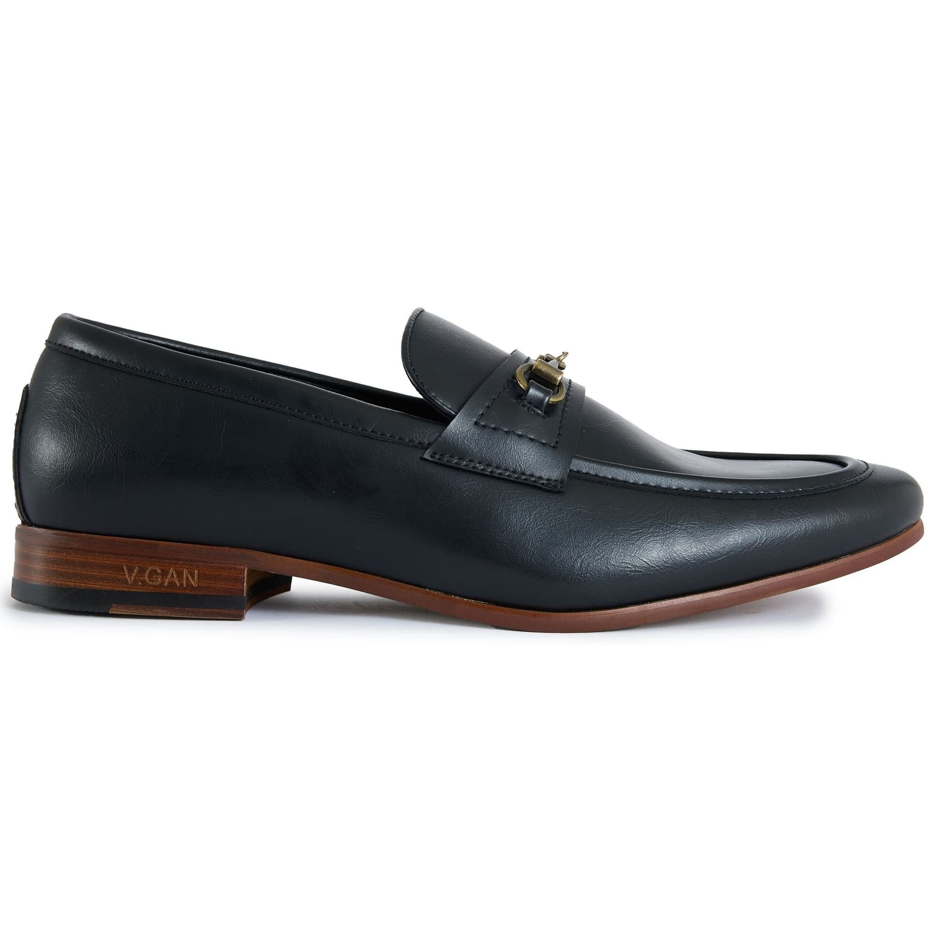 V.GAN V.GAN Men's Cappuccino Loafer Shoes in Black