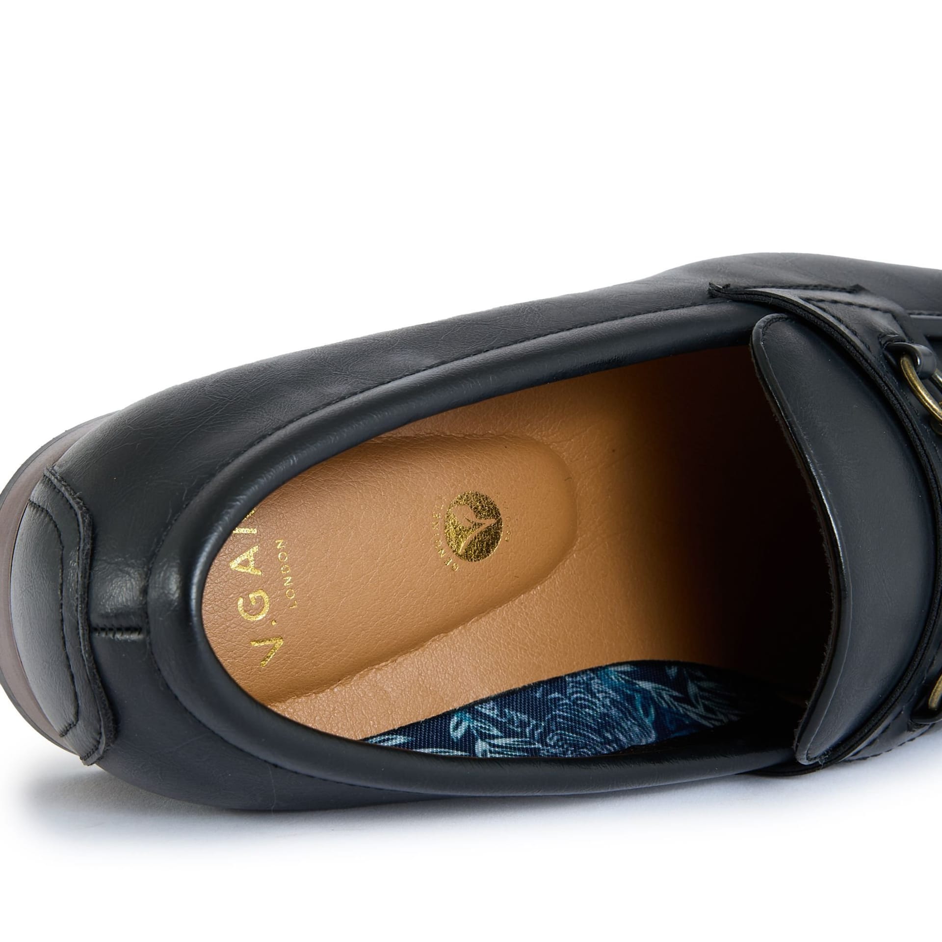 V.GAN V.GAN Men's Cappuccino Loafer Shoes in Black - 4