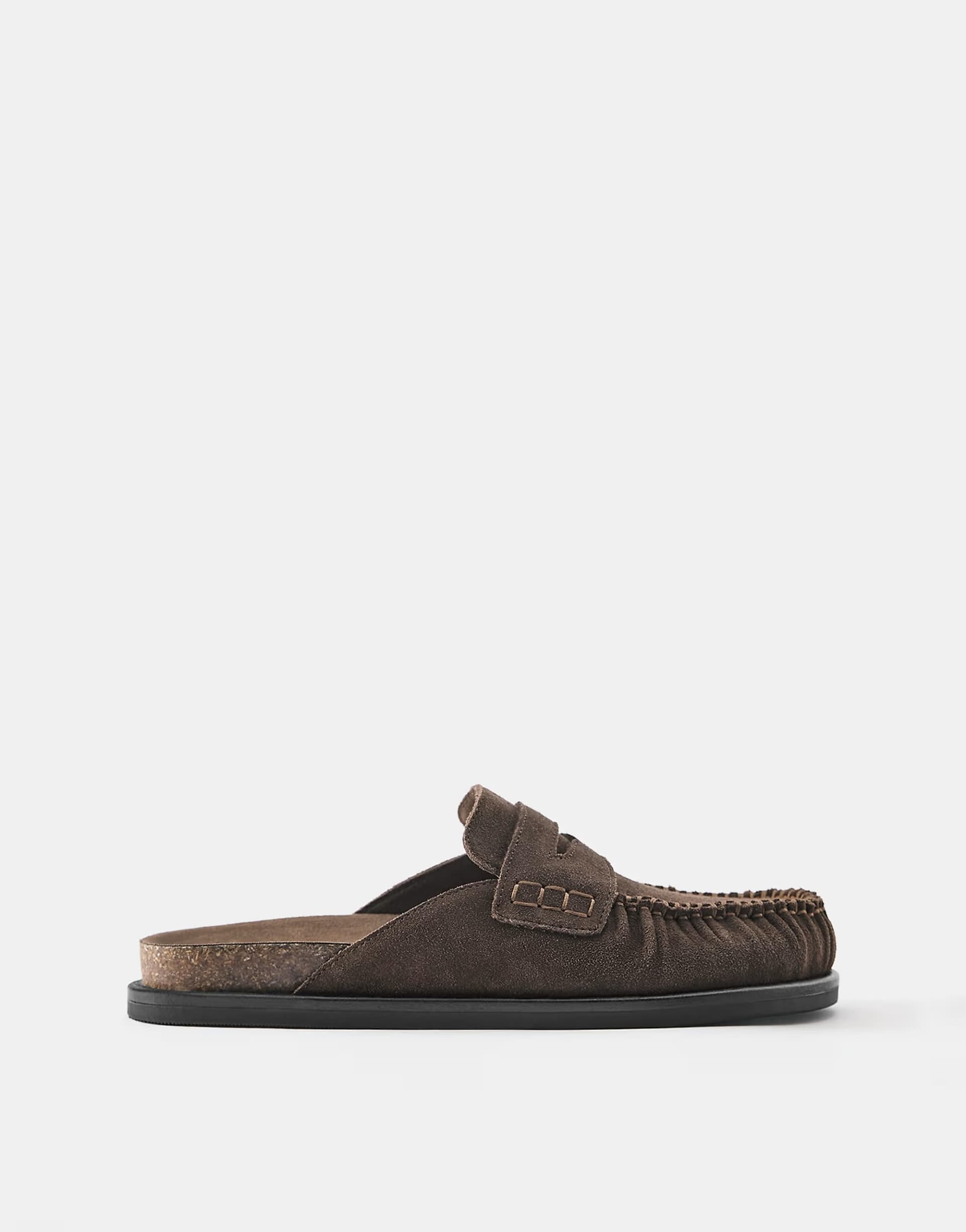 ASOS Pull&Bear Gathered trim clogs in brown