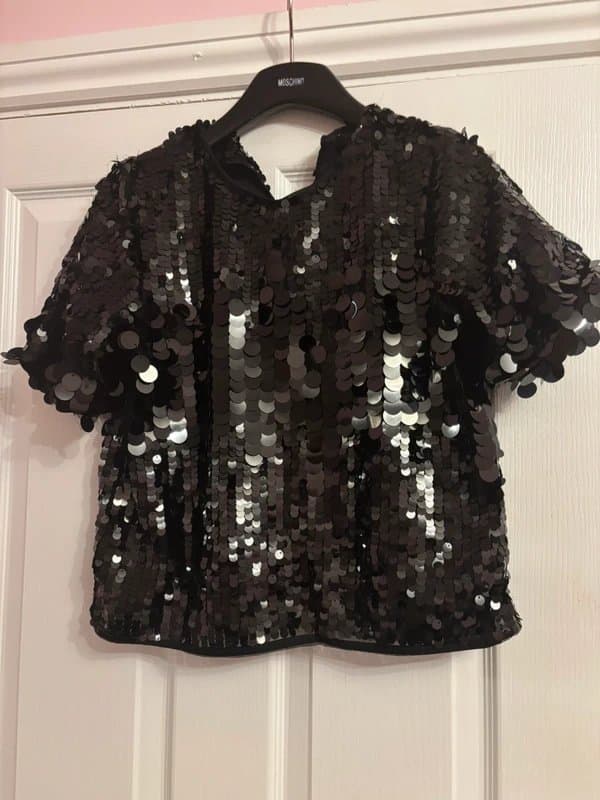 George at ASDA George black sequin top 8-10 lined wedding holiday party same day post