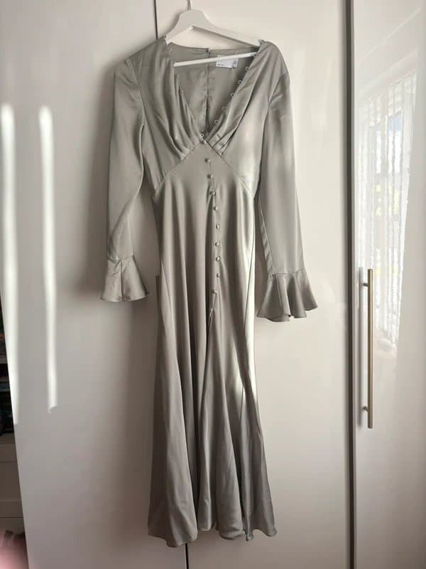 ASOS ASOS Satin Sage Green Dress