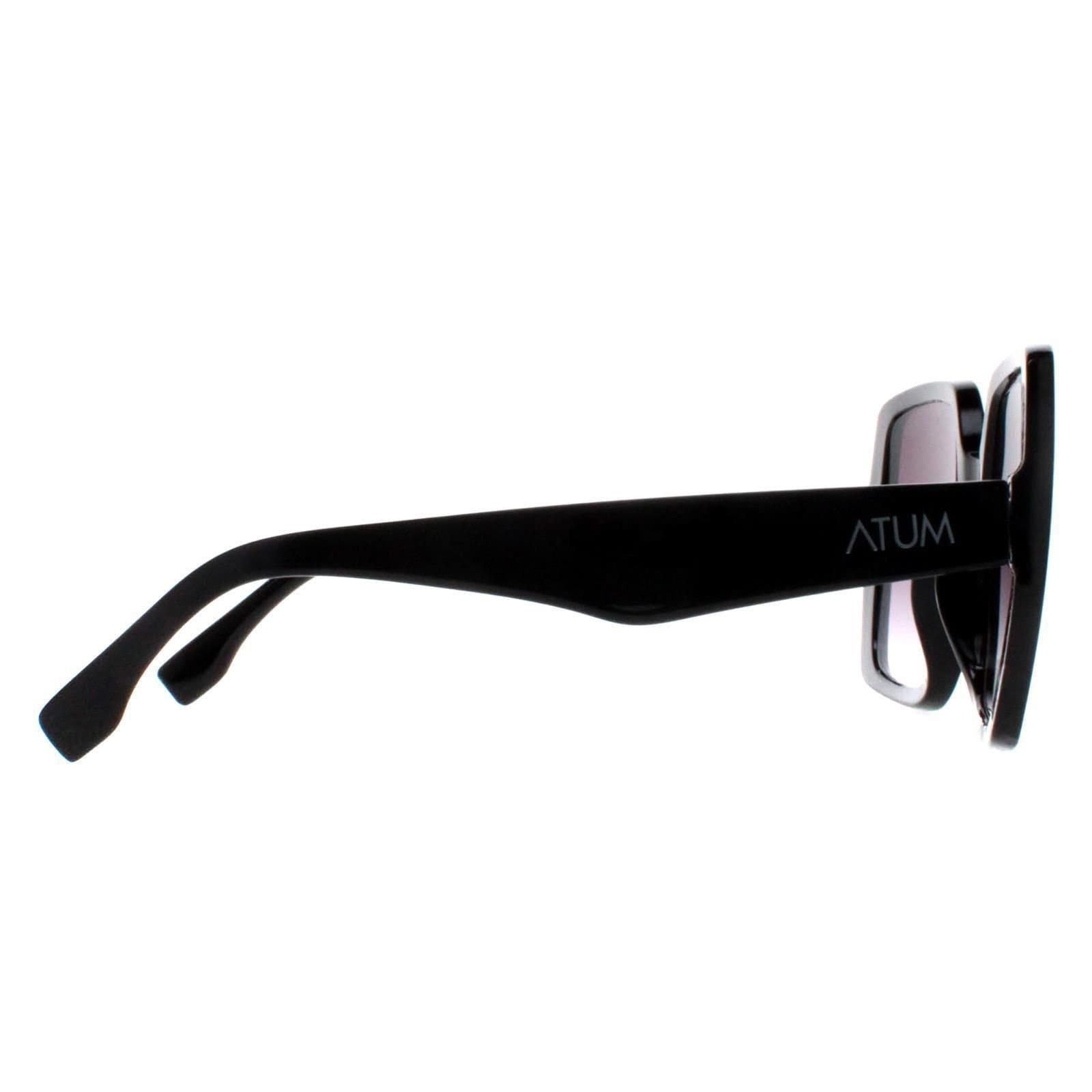 Atum Atum Women's Square Shiny Black Smoke Grey Gradient Zouk - 4