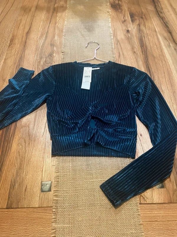 Topshop Topshop ribbed velvet crop top.