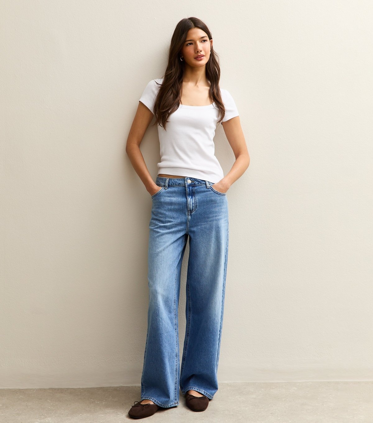 New Look Women's Light Blue Bonnie Slouchy Wide Leg Jeans New Look - 1