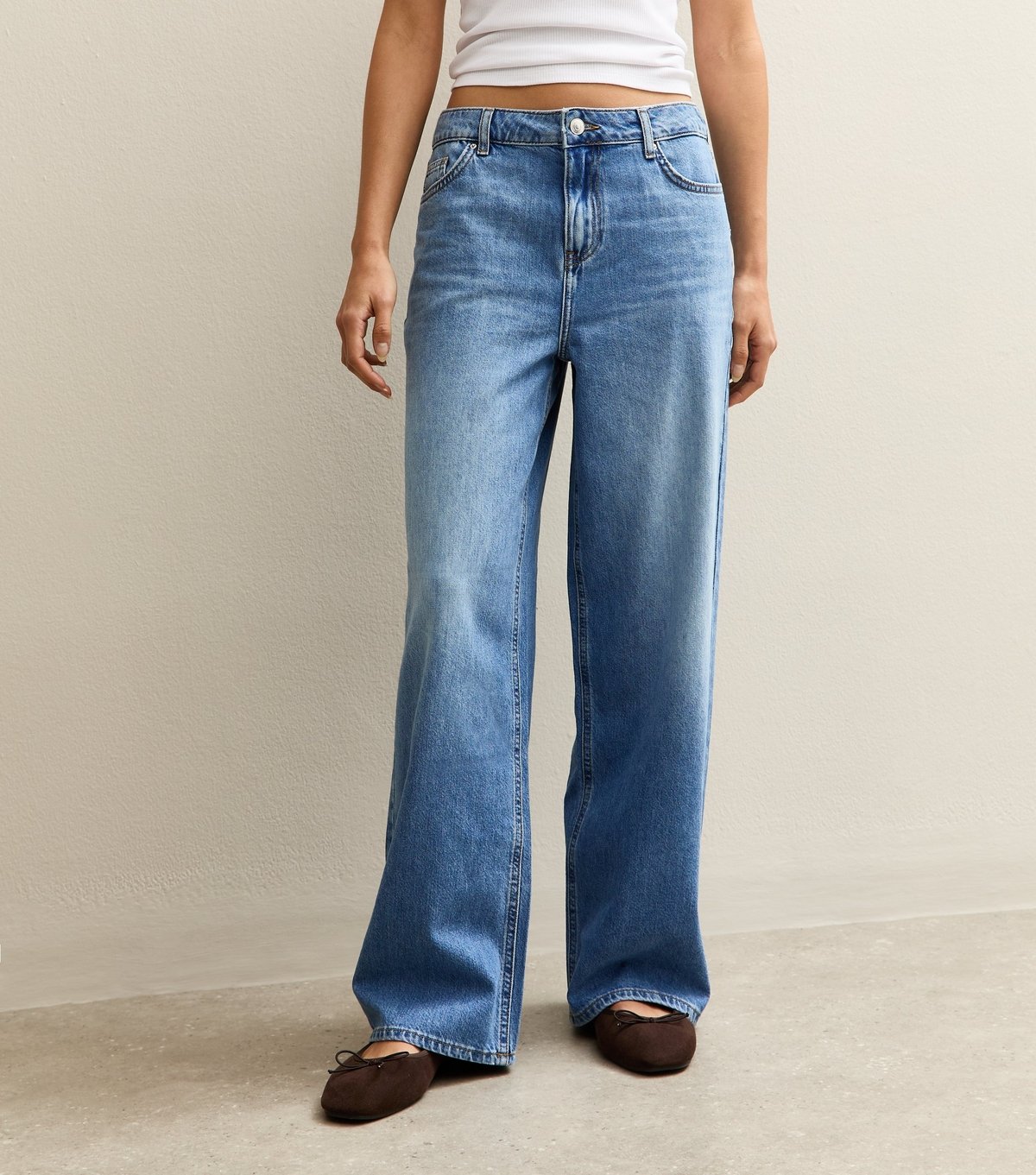 New Look Women's Light Blue Bonnie Slouchy Wide Leg Jeans New Look - 4