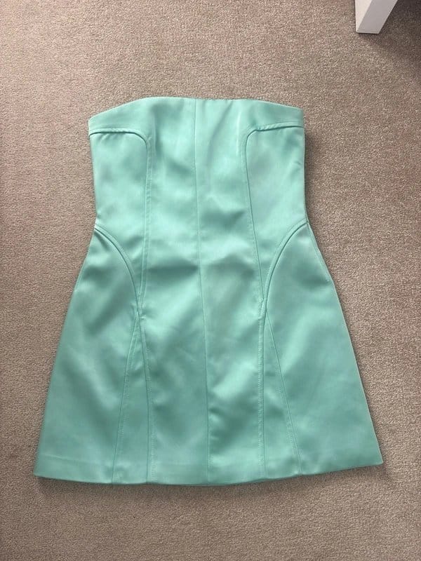 Bershka Mint Satin Mini Dress
