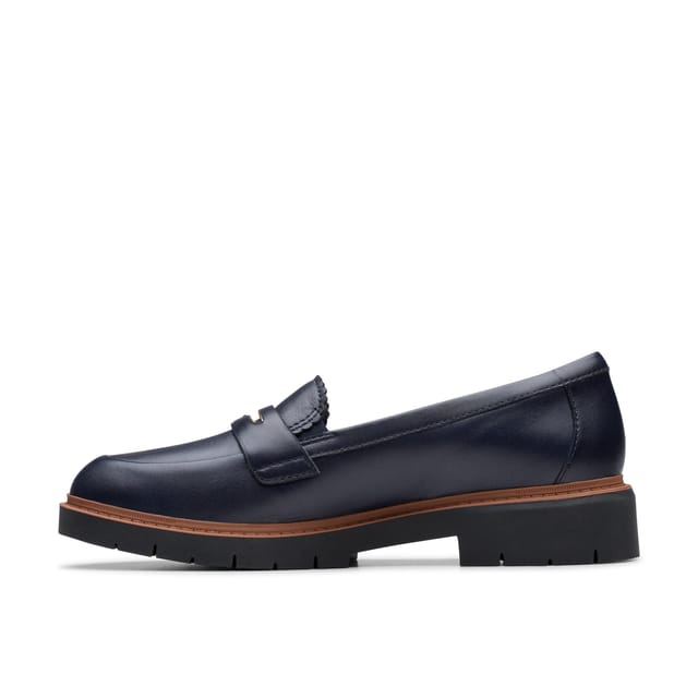 Clarks Clarks Women's Westlynn Glow Navy Leather Slip Ons, Loafers in Blue - 2