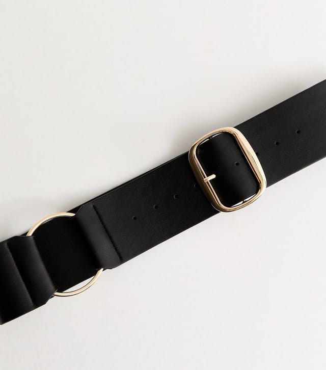New Look Wide Black Faux Leather Buckle Belt New Look - 3