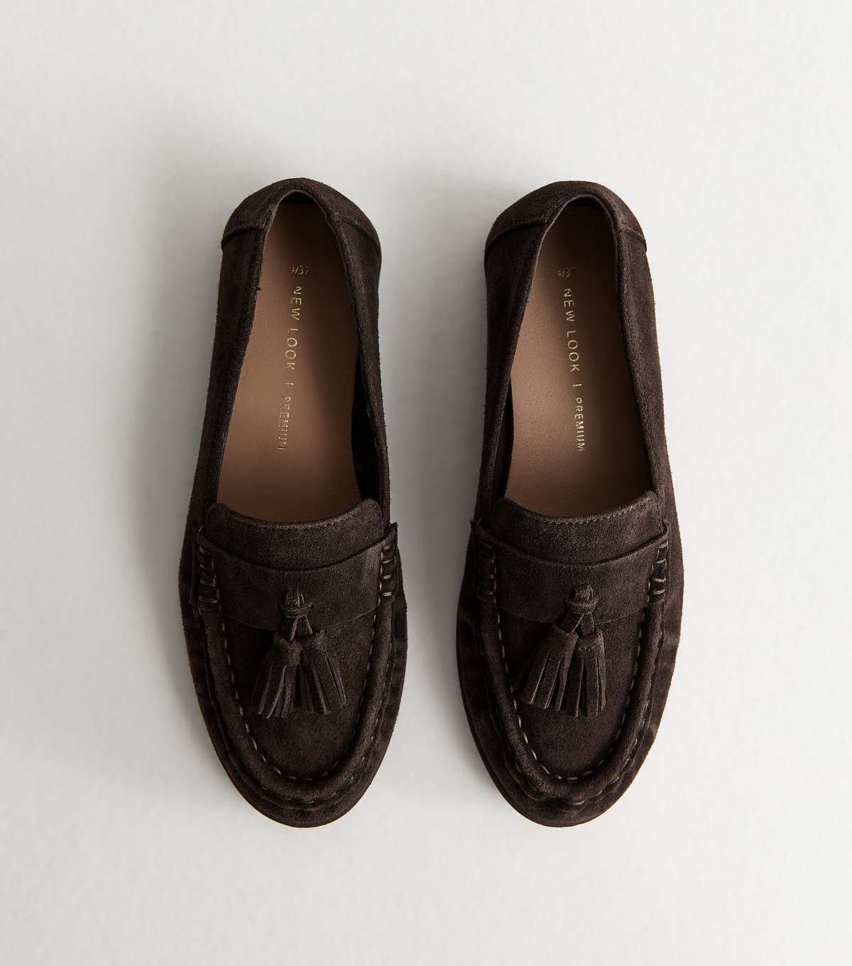 New Look Women's Premium Real Leather Brown Suede Tassel Loafers New Look - 2