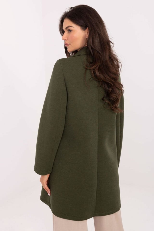 Love Lace Love Lace Women's Elegant Foam Blend Coat with Lapel Brooch Style 218410 in Green - 3