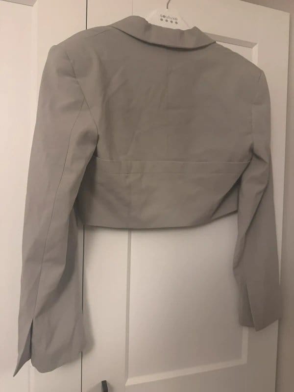 Bershka Grey Satin Bralette Blazer