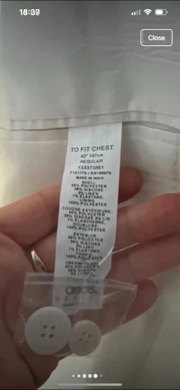 ASOS Design ASOS white linen style blazer and trousers suit