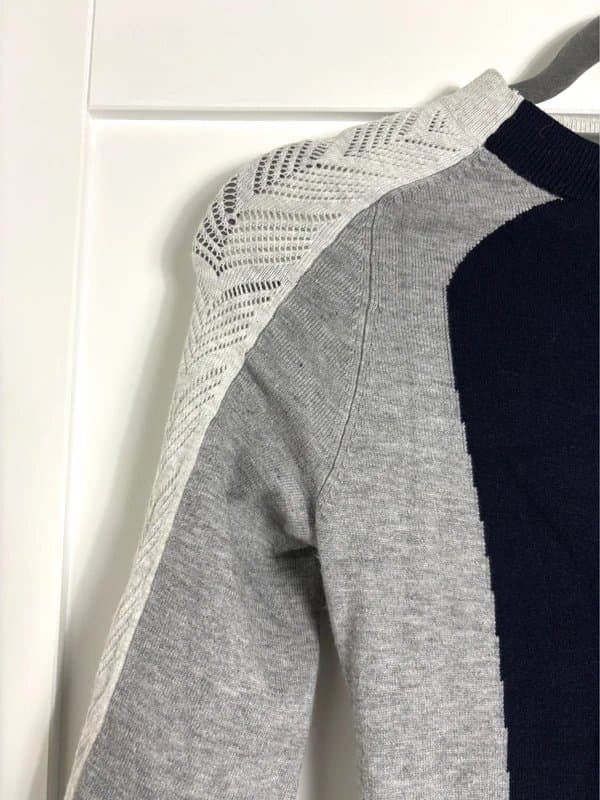 Karen Millen Karen Millen knitted  bodycon colour block Navy/grey dress - size 1 UK6/8