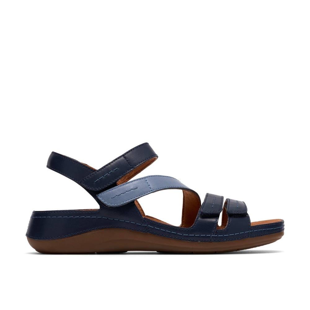 Clarks Clarks Women's Cecily Mix Blue Combination Flat Sandals - 4