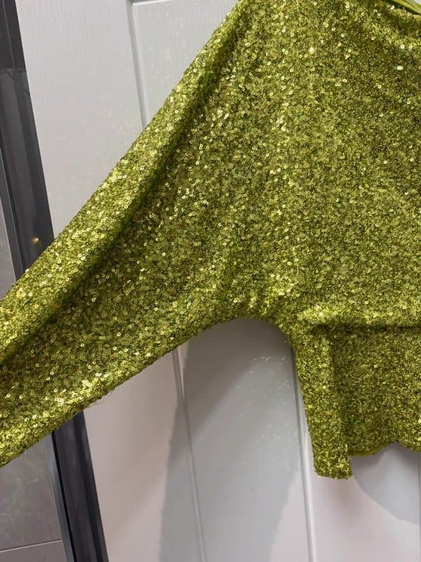 Never Fully Dressed Never fully dressed green sequin Tilly top 8