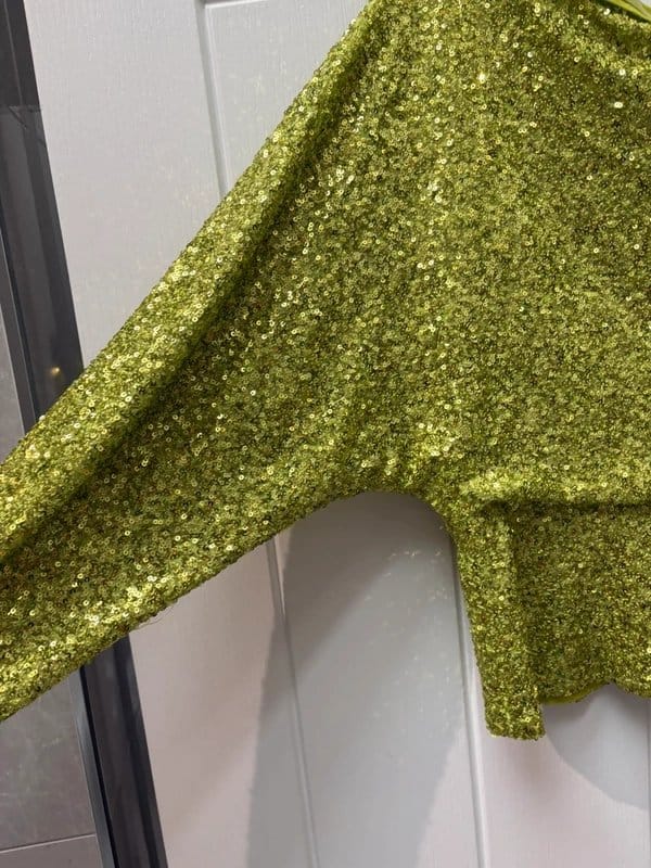 Never Fully Dressed Green Sequin Tilly Top