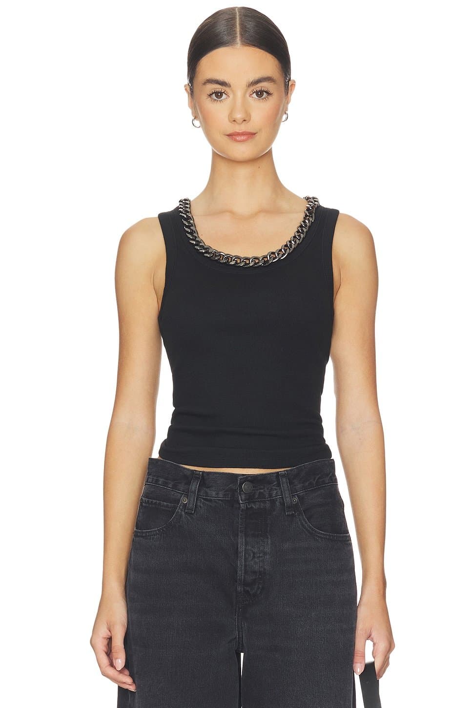revolve Revolve Black Chain-Link Tank Top