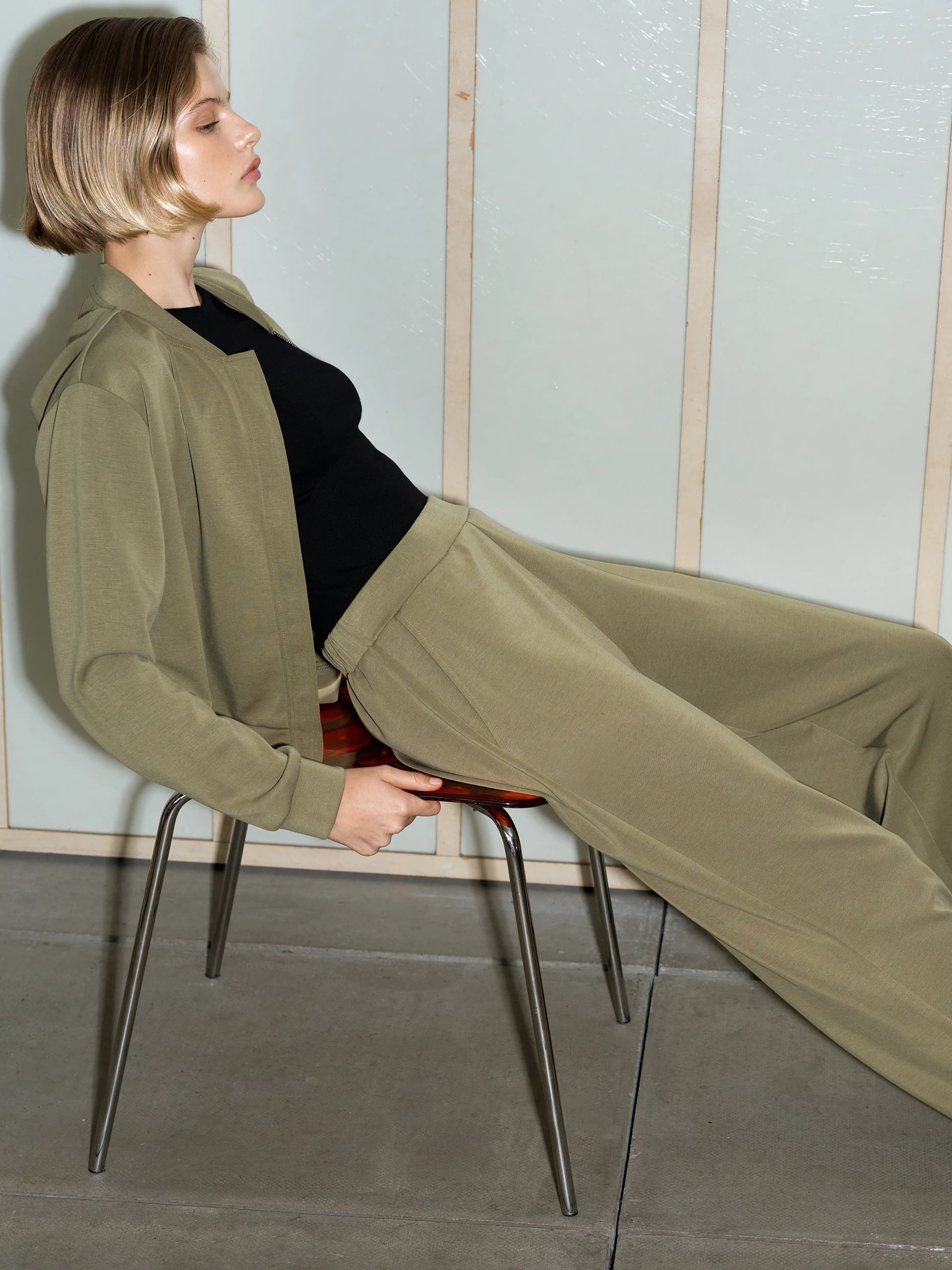 French Connection French Connection Green Slim Fit Trousers