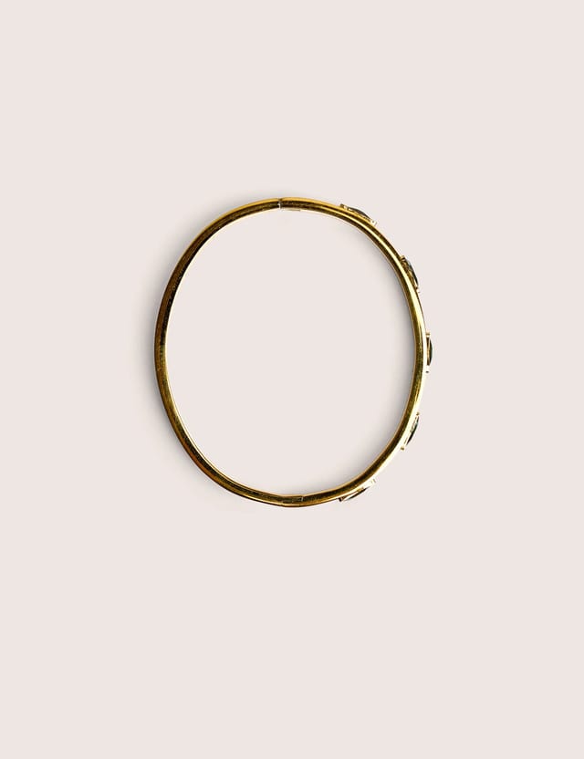 Public Desire Gold Plated Bangle With Glass Stones - 2