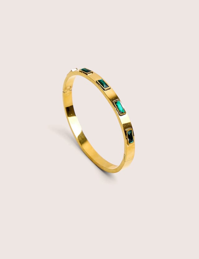 Public Desire Gold Plated Bangle With Glass Stones - 3