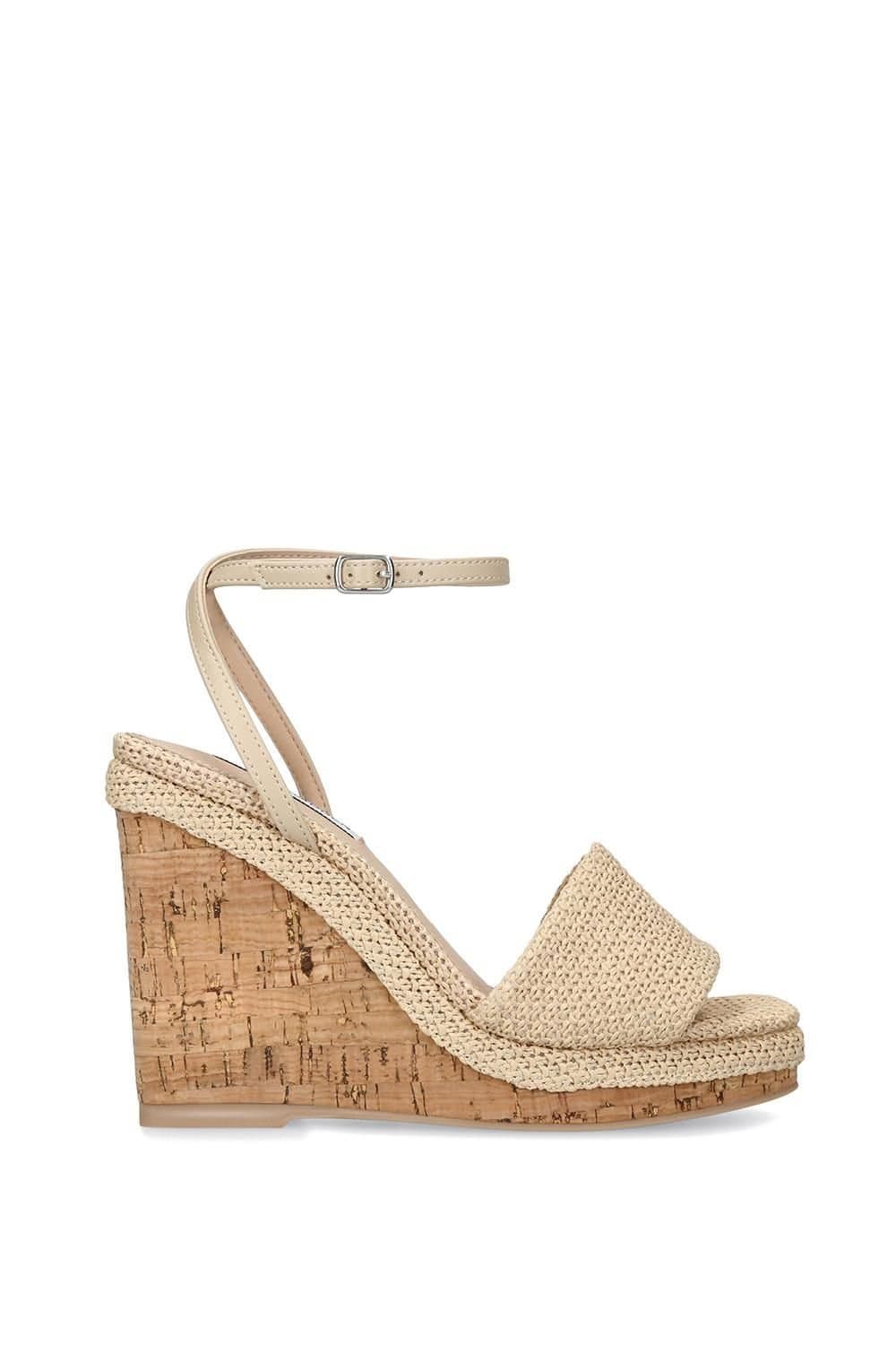 Steve Madden Steve Madden Beige Fabric Wedge Sandals