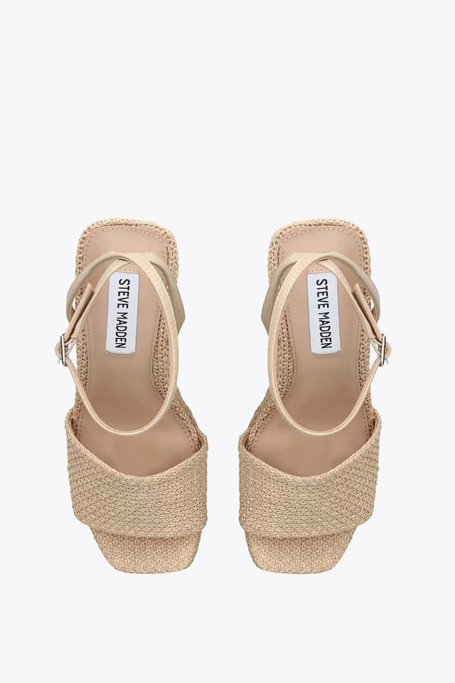 Steve Madden STEVE MADDEN Women's 'Outright Beige' Fabric Sandals in Beige - 2