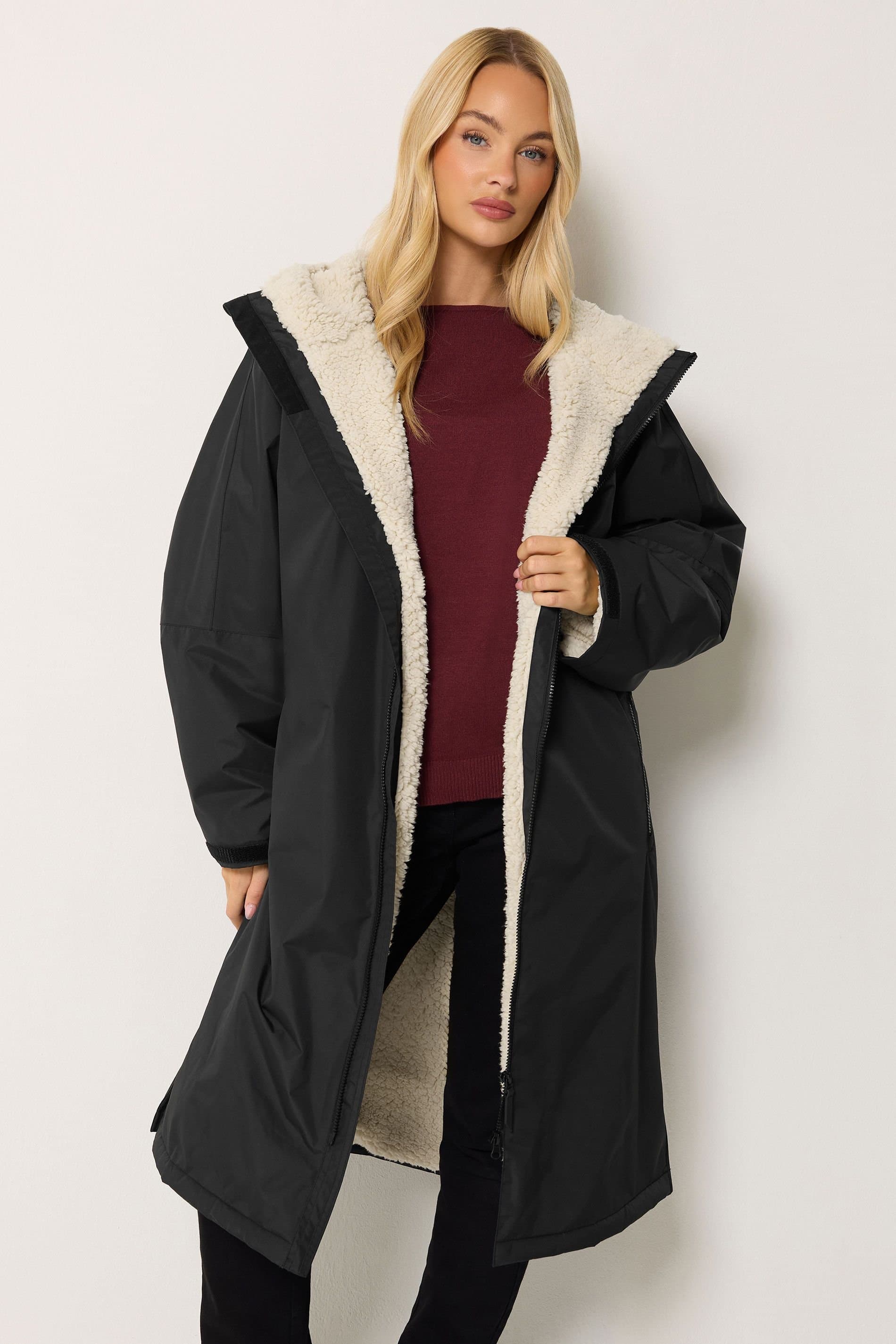 M&Co M&Co Women's Fleece Lined Coat in Black